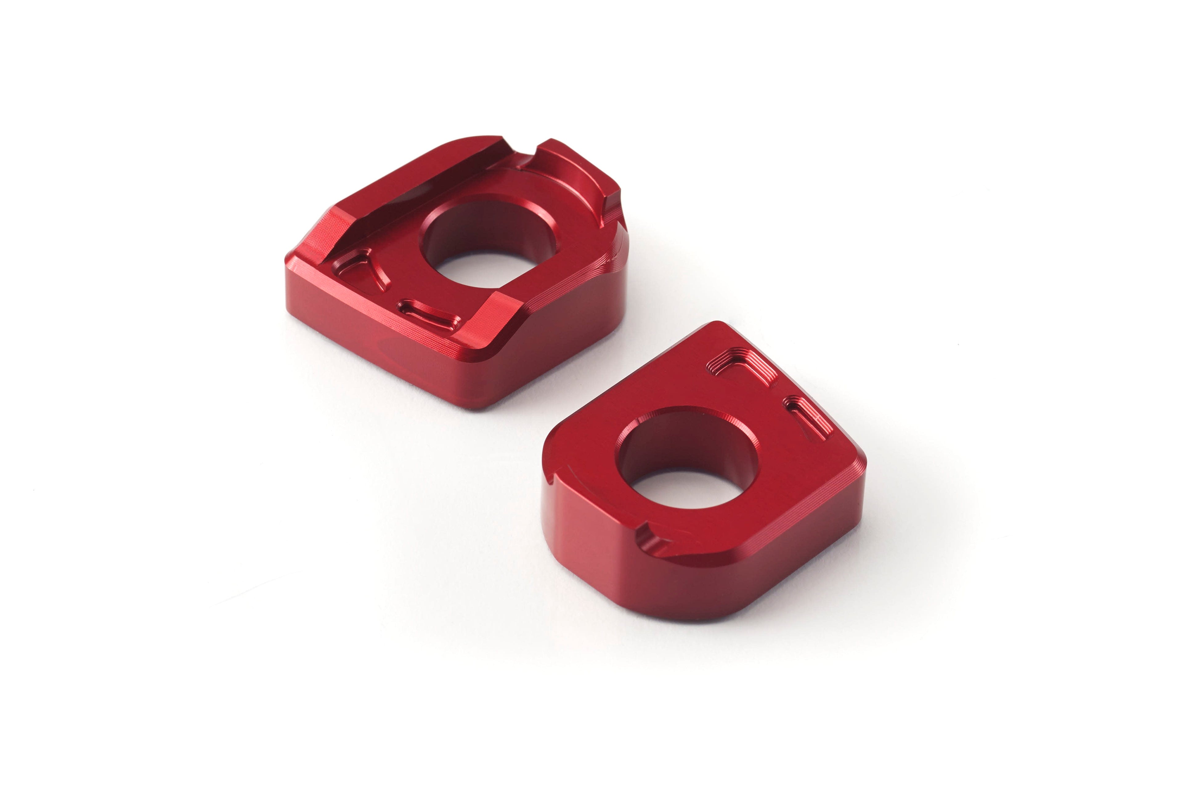 Triumph BILLET MACHINED CHAIN ADJUSTER BLOCK - RED - A9640046