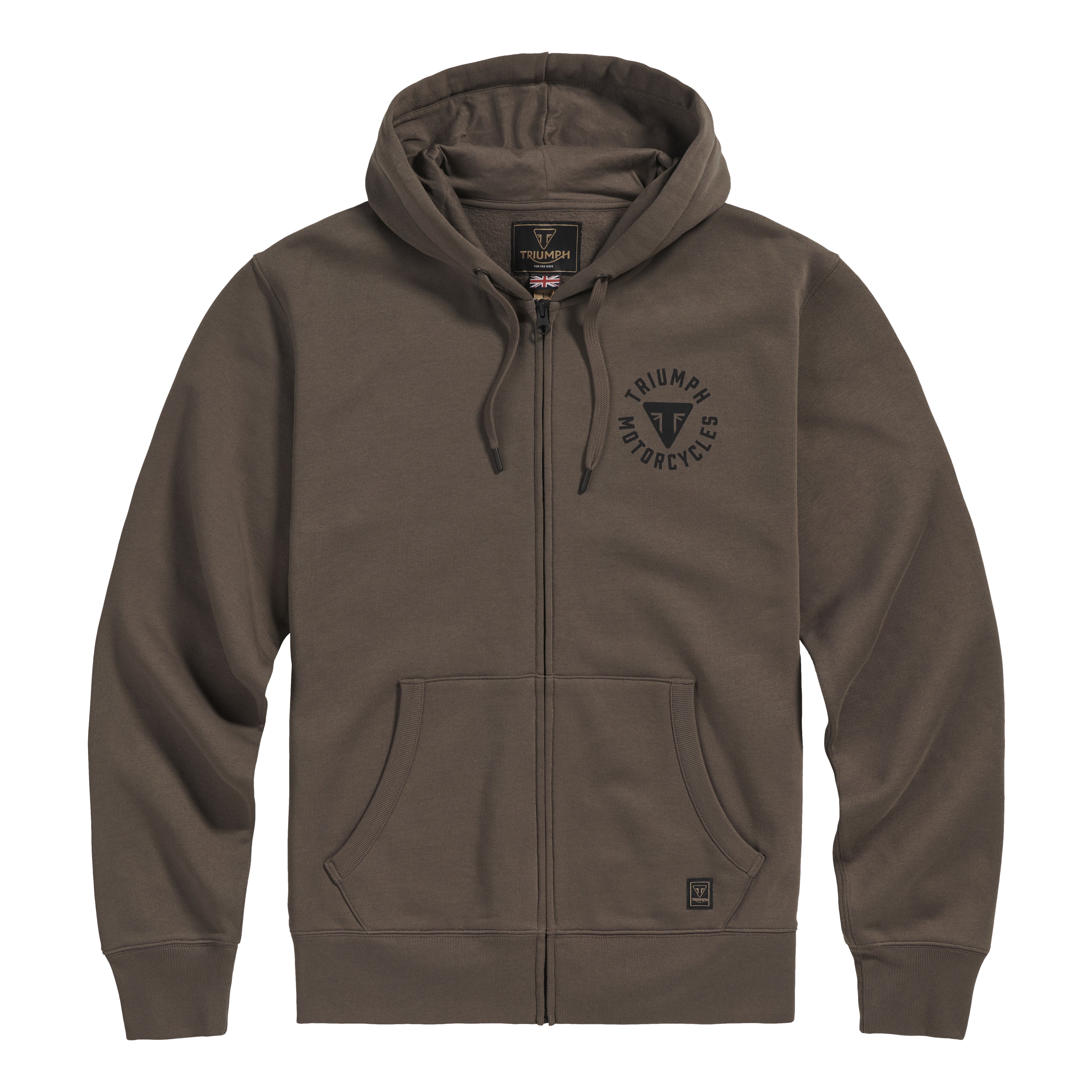 Triumph Digby Full Zip Ring Logo Hoodie in Iron