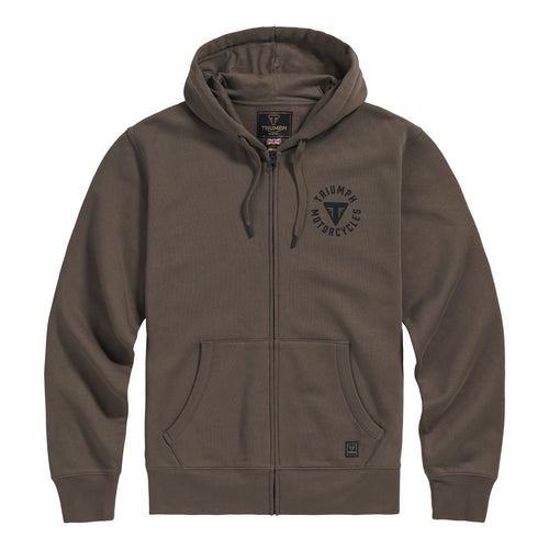 Triumph Digby Full Zip Ring Logo Hoodie in Iron