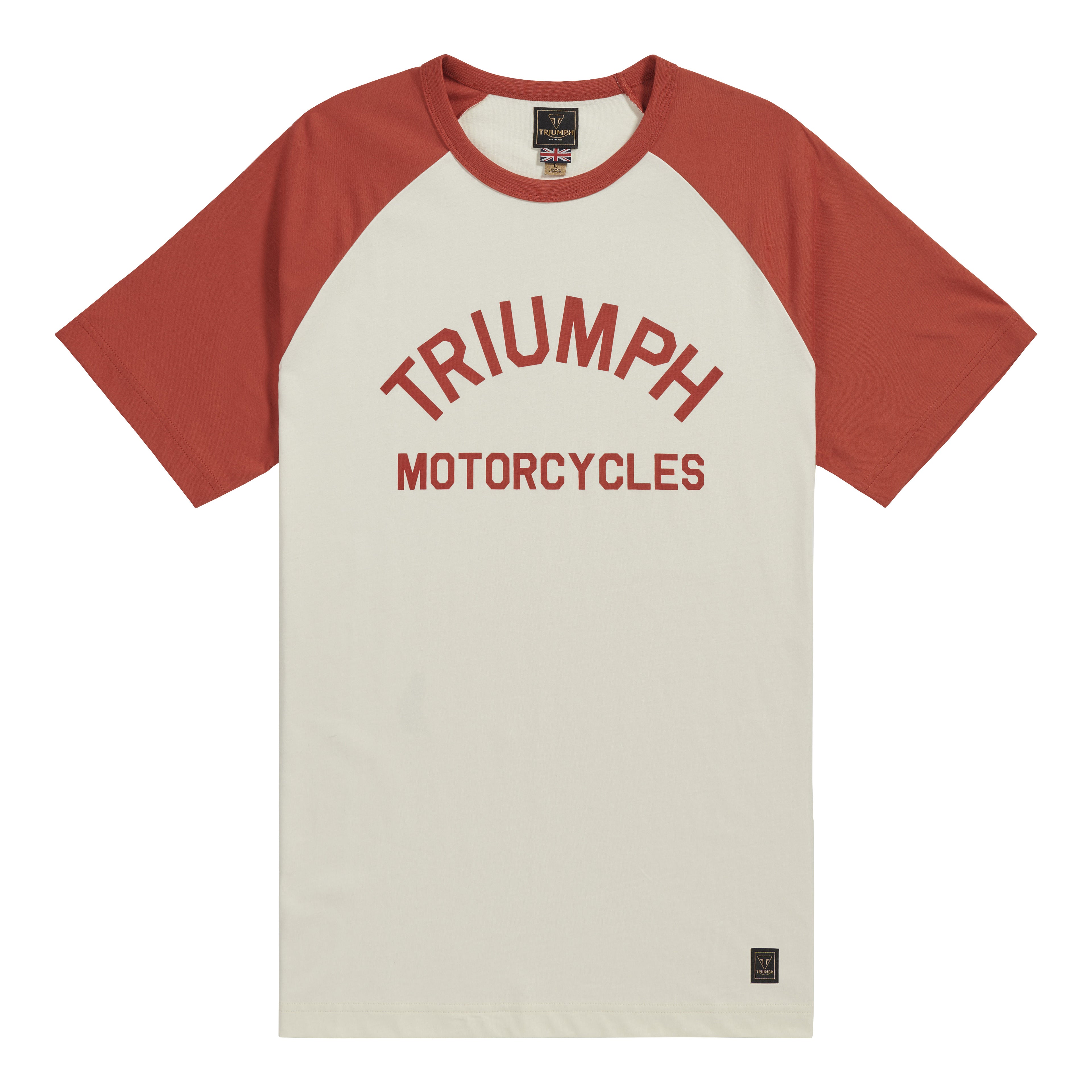 Triumph Saltern Contrast Sleeve Tee in Rust and Bone