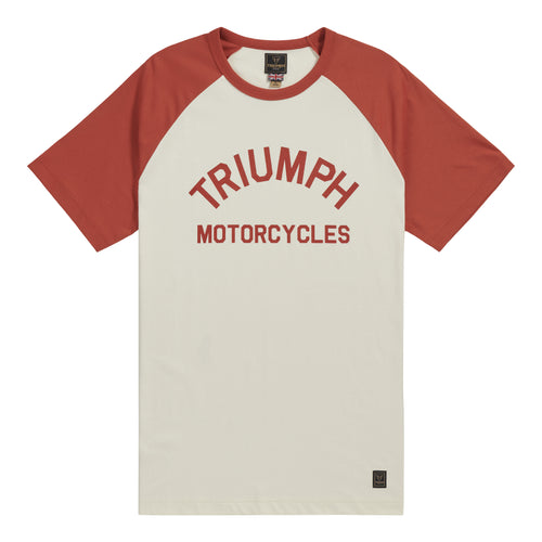 Triumph Saltern Contrast Sleeve Tee in Rust and Bone