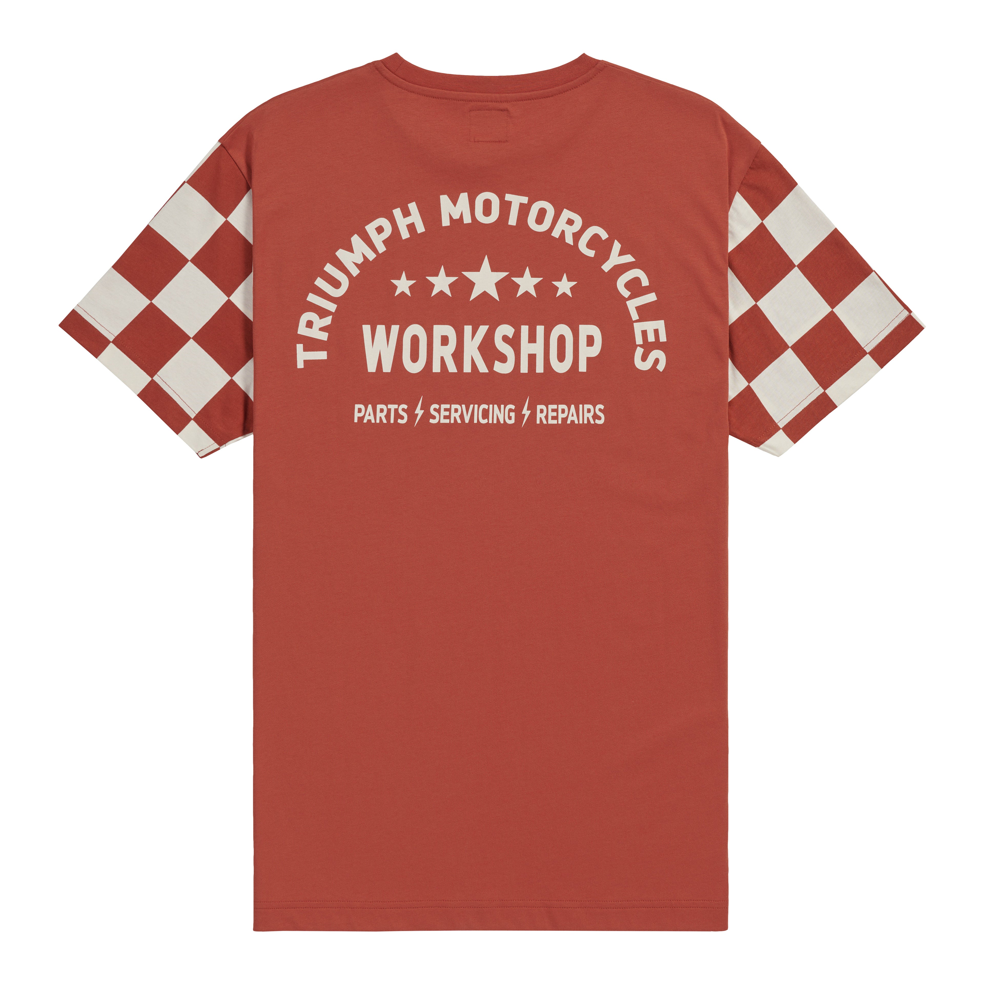 Triumph Preston Checkerboard Sleeve T-shirt in Rust